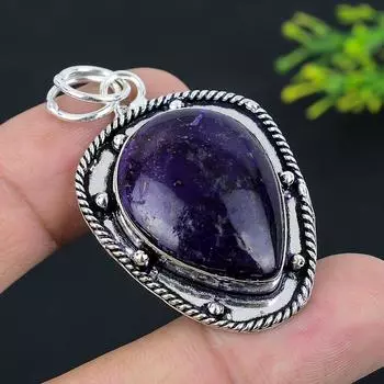 Purple Labradorite Gemstone 925 Sterling Silver Jewelry Pendant 2.05 a2K20