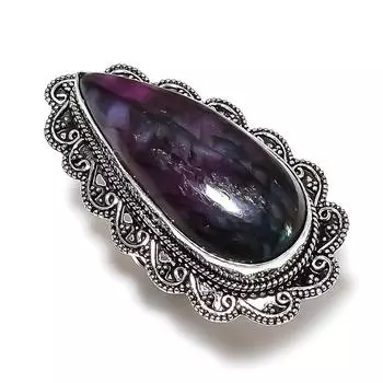 Purple Labradorite Gemstone Handmade 925 Sterling Silver Gift Ring Size 9 u6M42