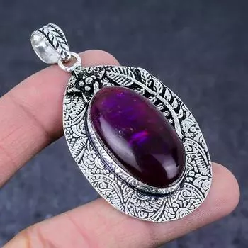 Purple Labradorite Gemstone Handmade 925 Sterling Silver Gift Pendant 2.68 R3q56
