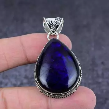 Purple Labradorite Gemstone Handmade 925 Sterling Silver Gift Pendant 2.05 T0N31