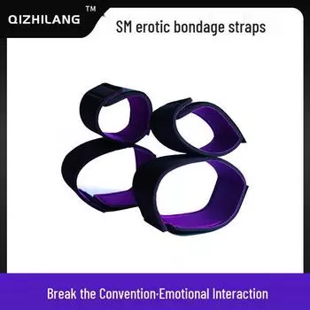 Purple Leg Spreader and Hand Bondage Restraints - Adult Toys for Couples