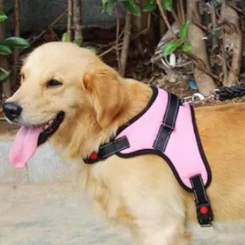 Purple Pet Puppy, большая собака, средняя собака, комплект шлейки L-типа + поводок M, 1 комплект, розовый