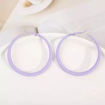 Purple Red Big Hoop Earrings for Women Exaggerated Makron Colorful Spray-painted Metal Loop Earrings Sexy Party Ear Jewelry ARI фиолетовый
