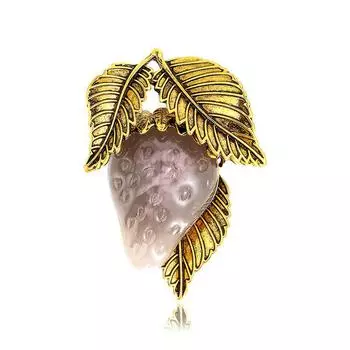 Purple Strawberry Resin Brooch Alloy Oil Drop Plant Fruit Corsage Clothing Shoe Buckle Accessories