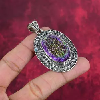 Фиолетовый триплет опал 925 цельное серебро ювелирные изделия, подвеска ручной работы с драгоценными камнями подвеска ювелирные изделия на любой случай 2.36 Inches фиолетовый
