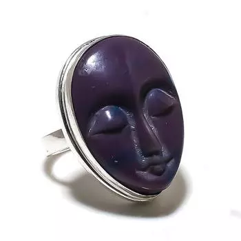 Purple Turquoise Gemstone Handmade 925 Sterling Silver Ring Size 7.5 B2a27