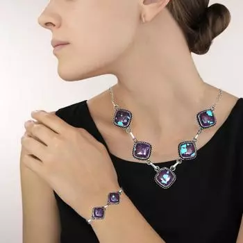 Purple Turquoise Gemstone Unisex Women s Ethnic Jewelry Jewelry Set