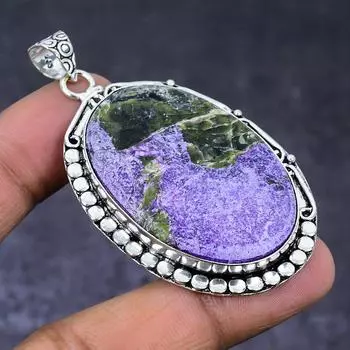 Purpurite Gemstone 925 Steling Silver Jewelry Pendant 2.48 f4w58