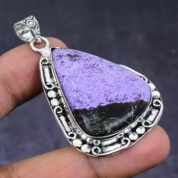 Purpurite Gemstone 925 Steling Silver Jewelry Pendant 2.21 v5o73