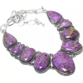 Purpurite Gemstone Handmade 925 Silver Jewelry Necklace 18 JCN484-470