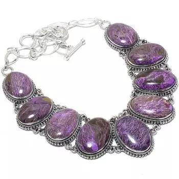 Purpurite Gemstone Handmade 925 Silver Jewelry Necklace 18 JCN484-335
