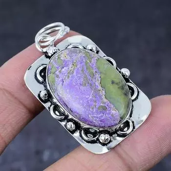 Purpurite Gemstone Handmade 925 Sterling Silver Gift Jewelry Pendant 2.05 I0E86