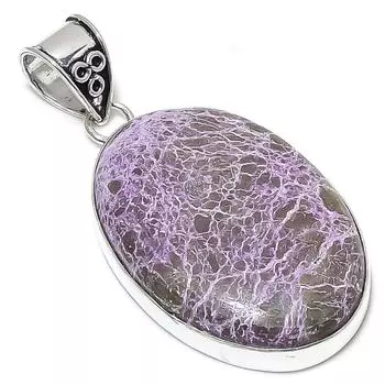 Purpurite Gemstone Handmade 925 Sterling Silver Jewelry Pendant 2.40 k5U33
