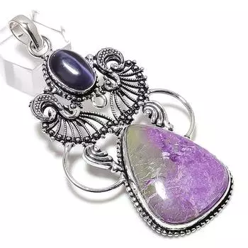 Purpurite Gemstone Handmade 925 Sterling Silver Jewelry Pendant 3.15 M1r14