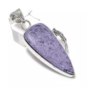 Purpurite Gemstone Handmade 925 Sterling Silver Jewelry Pendant 2.25 a0J97