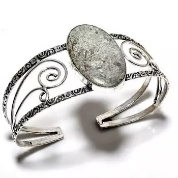 Пурпуритовый драгоценный камень 925 посеребренный ювелирный браслет ручной работы-манжета