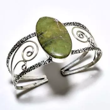 Пурпуритовый драгоценный камень 925 посеребренный ювелирный браслет ручной работы-манжета