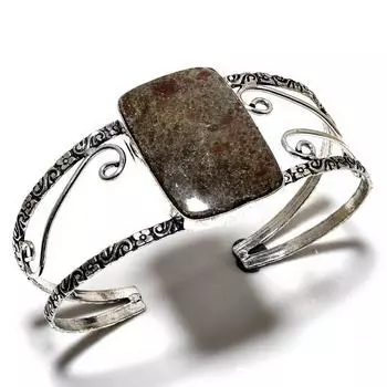 Пурпуритовый драгоценный камень 925 посеребренный ювелирный браслет ручной работы-манжета