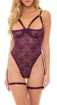 Пурпурное боди Elayne L/XL прозрачный