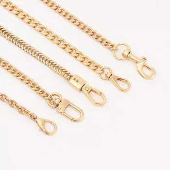 Purse Chain, Flat Bag Chain with Metal Buckles, Chain Purse Strap for DIY Purse, Wallet, Handbag, Shoulder Bag, Crossbody Bag Style 1