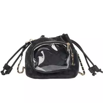 Purse Drawstring Bucket Bag Shoulder Bag Crossbody Bag Casual Transparent Pocket Itabag Women