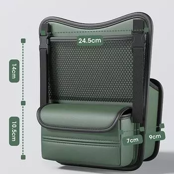 Purse Holder for Cars Handbag Holder Between Seat PU Leather Car Purse Holder Large Capacity Car Net Bag Organizer Barrier серый