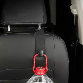 Purse Hook For Car 2pcs Adjustable Microfiber Leather Bag Hook Universal Car Seat Headrest Hook Car Purse Hook For Vehicle Car темно-красного