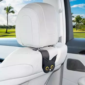 Purse Hook For Car Multipurpose Cat Purse Hook 2PCS Vehicle Animal Headrest Hanger Cute Storage Hanger For Bags Clothes