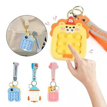 Push Bubble Bead Maze Game Брелок для снятия стресса Портативный пресс Bubble Сенсорная игрушка-непоседа Рюкзак Висячие украшения для мальчиков и девочек Рождественские подарки красный