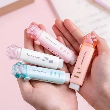 Push-pull Cat Paw милый ластик ластик для карандашей для девочек, студенческий резиновый ластик для ручек с героями мультфильмов, детские школьные принадлежности, призы, офисный ластик белый