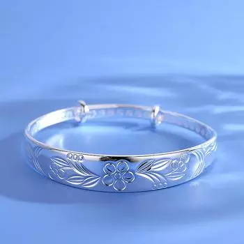 Браслет Push-Pull Open Fuguihua Серебряный браслет с покрытием Женский простой этнический стиль Браслет Push-Pull Ювелирные изделия