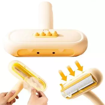 Push Pull Pet Hair Remover Многоразовый инструмент для чистки волос Щетка для чистки меха кошек из мультфильмов Диван зелёный