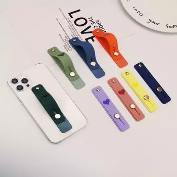 Push Pull Phone Finger Grip Strap Silicone Phone Ring Stand Wrist Band Phone Holder Smartphones Style 14