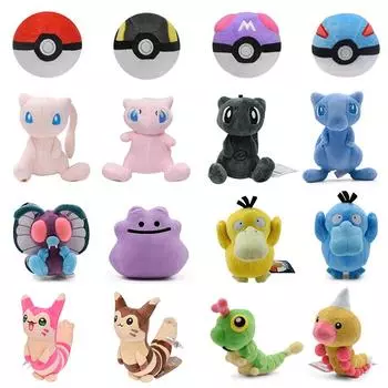 Push Toys Poke Ball Master Отличный ультра-мяч Блестящий Мью Psyduck Furret Peluche Мягкие куклы Подарки на Хэллоуин CN