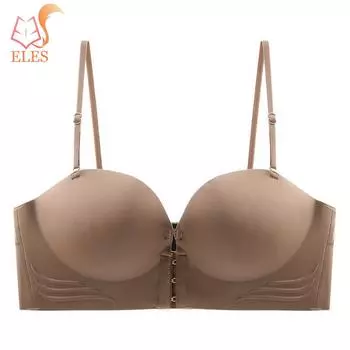 Push-up Bra Thickened Sponge Front Buckle Bra Women s Sexy Spaghetti Straps Push-up Underwear Bras S