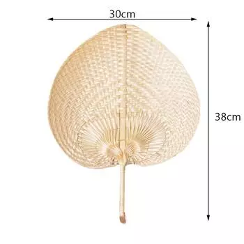 Pushan Arts Hand Made Fan Peach Shaped Bamboo Fan Summer Cool Air Fan Diy