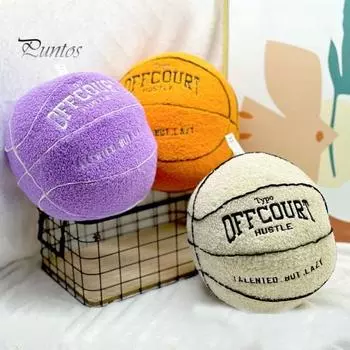 Пушистая Баскетбольная плюшевая игрушка, мягкое украшение, супер мягкая износостойкая вышитая баскетбольная подушка, детская игрушка фиолетовый