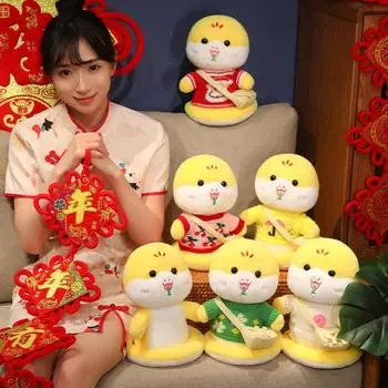 Пушистая детская змея, свитер, плюшевая игрушка, желтая змея, мягкий детский подарок на день рождения для мальчиков, домашний декор, кукла для умиротворения малышей 30cm