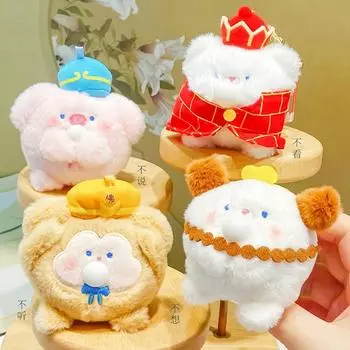 Пушистая кукла, милый плюшевый мультяшный брелок, пищащее животное, плюшевый брелок, украшения для рюкзака style 3