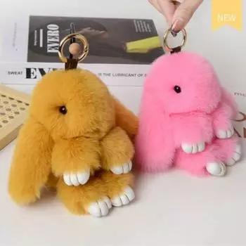 Пушистая кукла Play Dead Rabbit, модный брелок из меха кролика, брелок Pluff Bunny, подруга Style 17