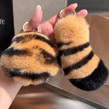 Пушистая кукла тигровая лапа меховой брелок чучело животного плюшевая кошачья лапа кулон ювелирное изделие подарок 10cm style 2