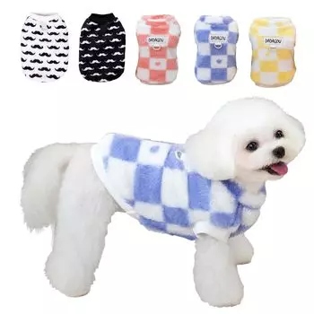 Пушистая майка для собак для маленьких и средних домашних животных, кошек и собак с теплой одеждой для собак, зима, собаки, одежда, одежда, осень, зима, D-образные кольца,