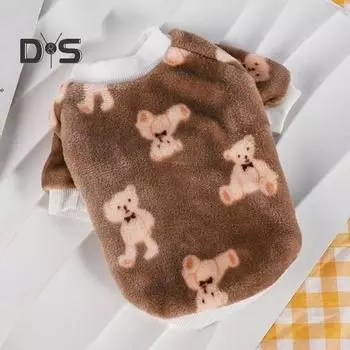 Пушистая пижама для собак, зимняя одежда для щенков, теплое пальто, флисовый комбинезон для домашних животных, мягкий комбинезон для кошек и собак маленьких пород S белый