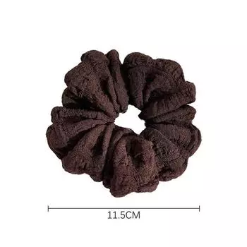 Пушистая плиссированная резинка для волос в виде толстой кишки для женщин, высокий конский хвост, эластичное большое кольцо для волос, женский французский головной убор