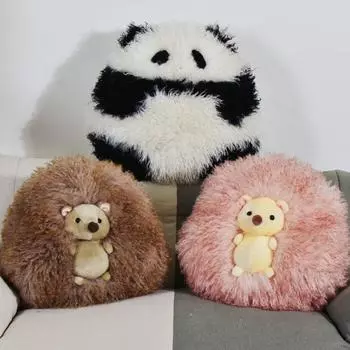 Пушистая плюшевая игрушка ёжик однотонная кукла-животное плюшевая подушка ёжик домашний декор Brown Hedgehog