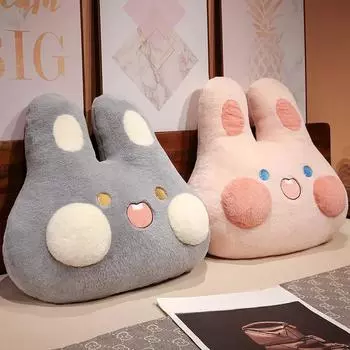 Пушистая плюшевая подушка в виде кролика, милая имитация кролика, мягкая кукла, теплая подушка, подушка для спины, украшение для дома, детские игрушки, подарок на день рождения 60cm розовый