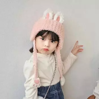 Пушистая теплая милая мультяшная шапочка для детей мальчиков и девочек, милый медведь, лягушка, панда, вязаная крючком шапочка, осень-зима, утолщенная плюшевая вязаная шапка