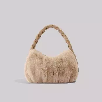 Пушистая тканая сумка женская ниша дизайн пушистая сумка милая сумка подмышками плюшевая сумка