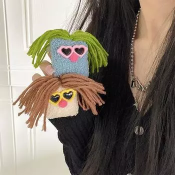 Пушистая забавная подставка для телефона с наклейкой, выдвижная настольная подставка Big Brother-Blue