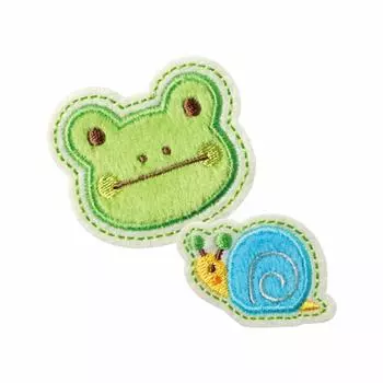 Пушистая заплатка Pioneer 2 шт. [Лягушка/Улитка] Приклеивается утюгом